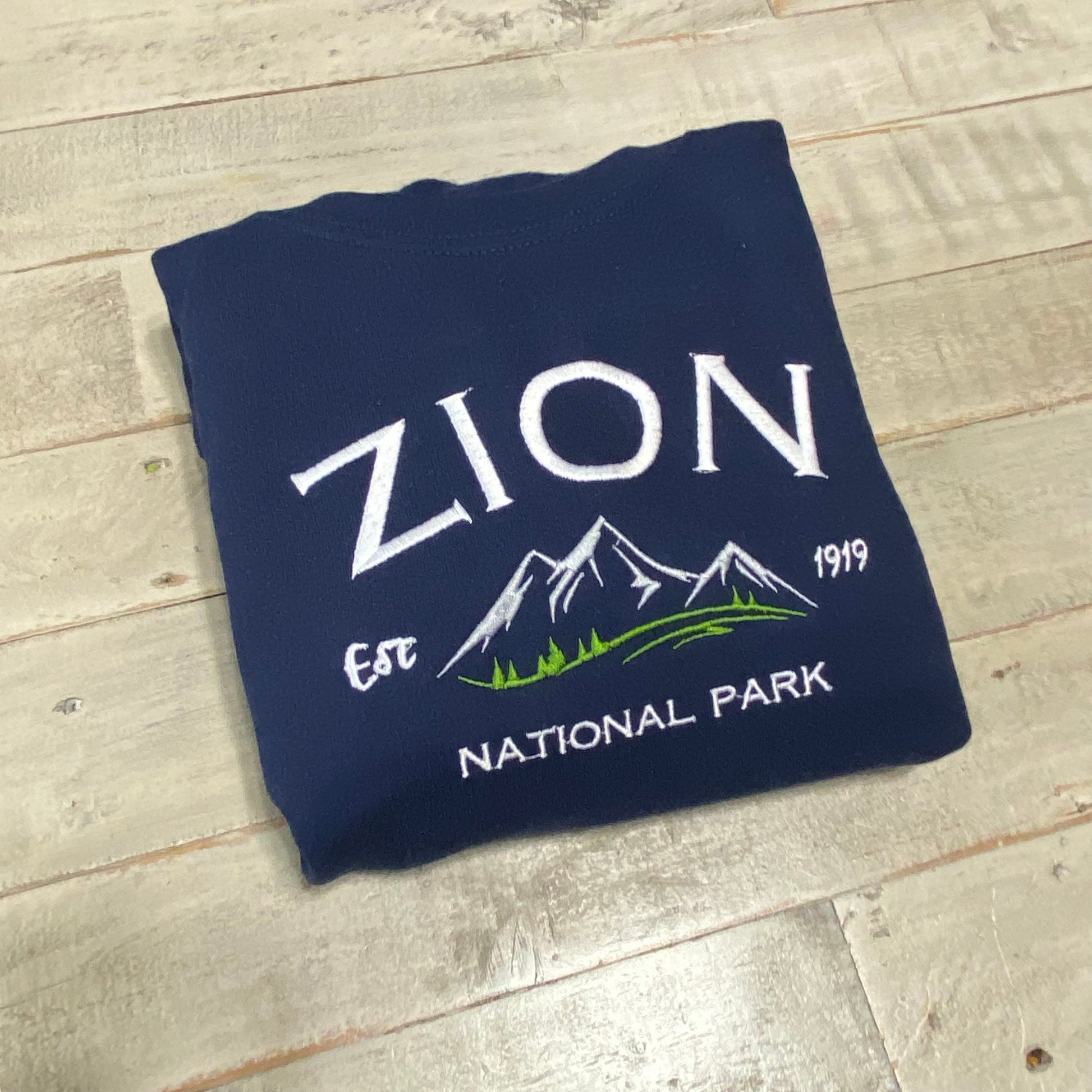 Zion National Park Embroidered Crewneck-embroidered Crewneck-National Park Sweatshirt