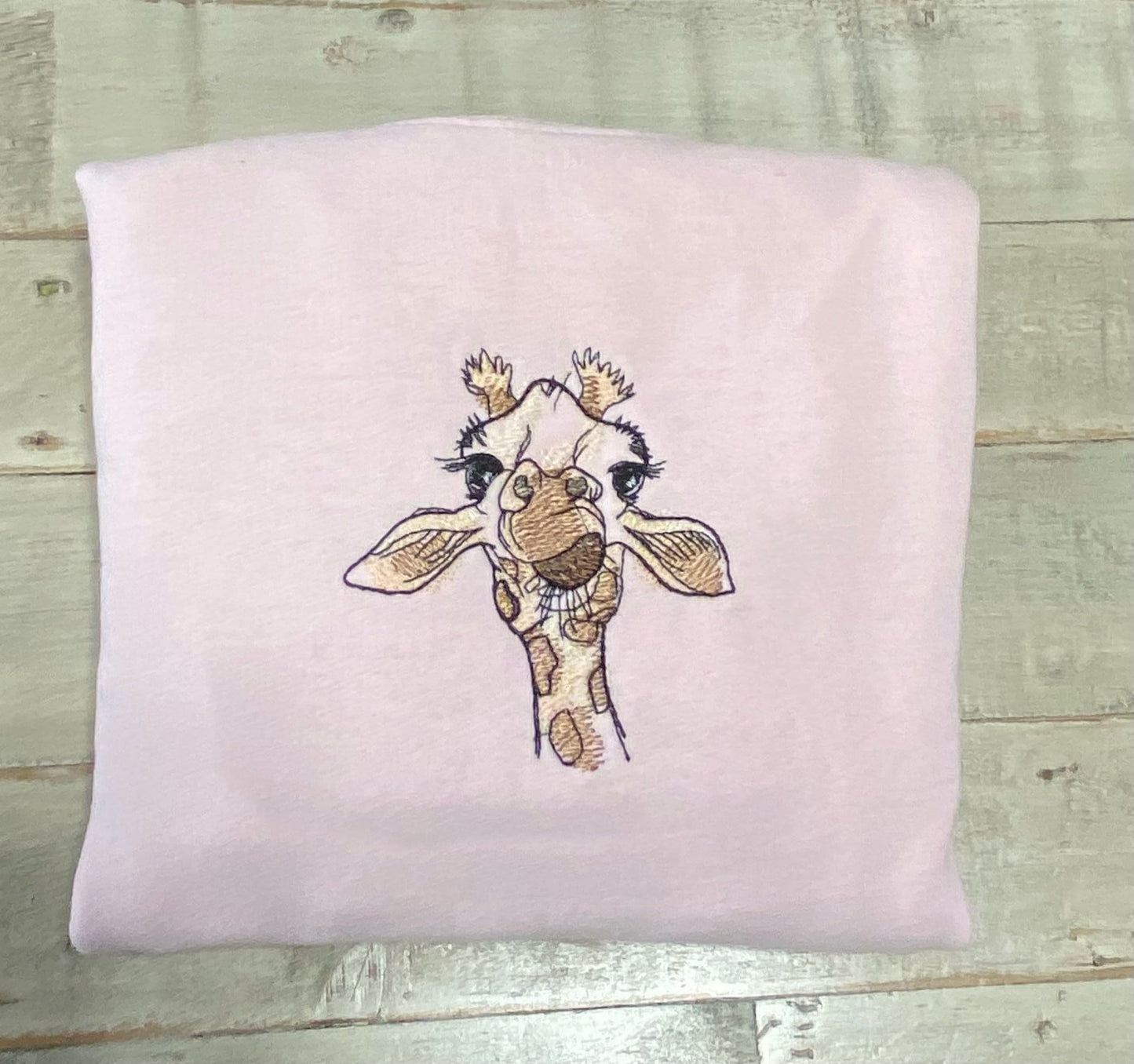 Giraffe Embroidered Crewneck- Trendy Crewneck