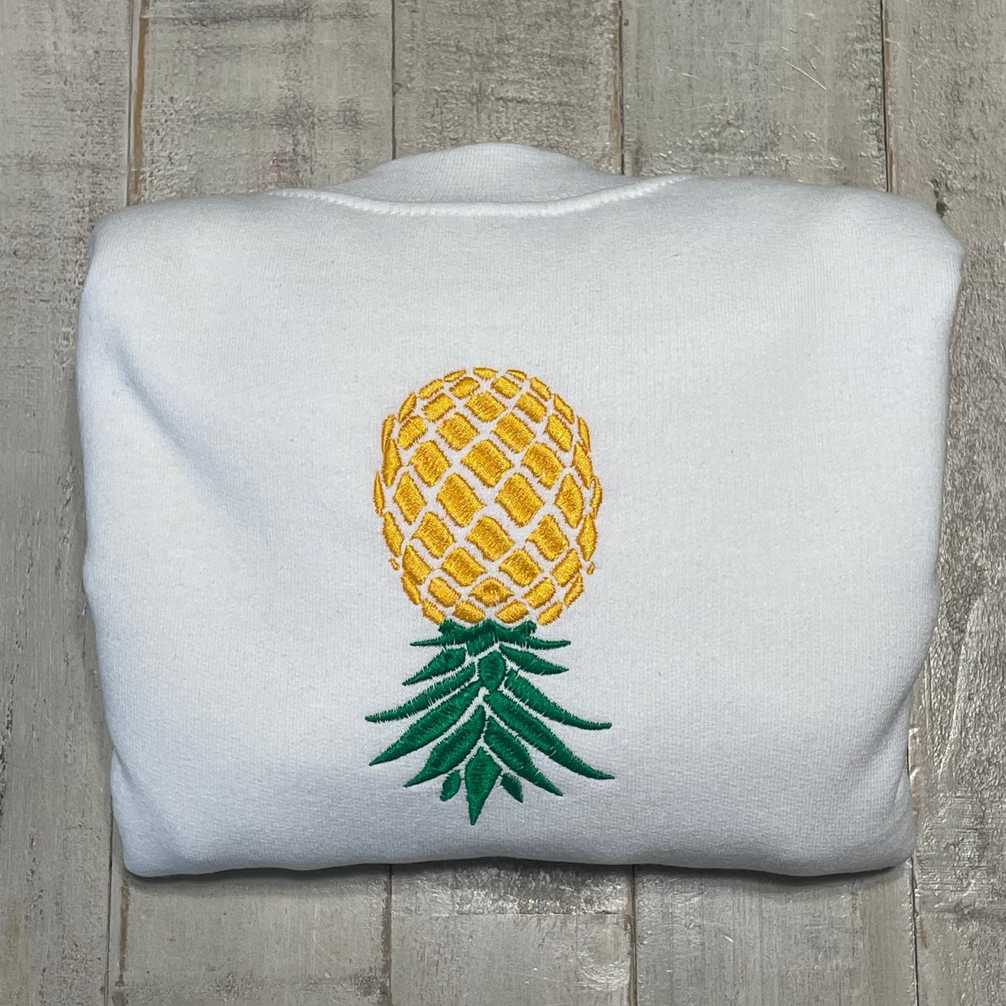 Upside Down Pineapple Embroidered Sweatshirt - Swinger Gift