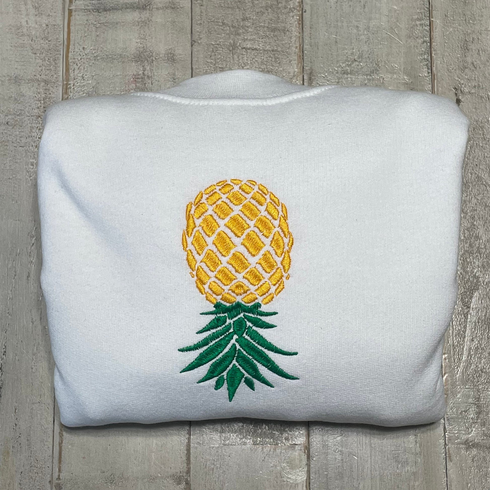 Upside Down Pineapple Embroidered Sweatshirt - Swinger Gift