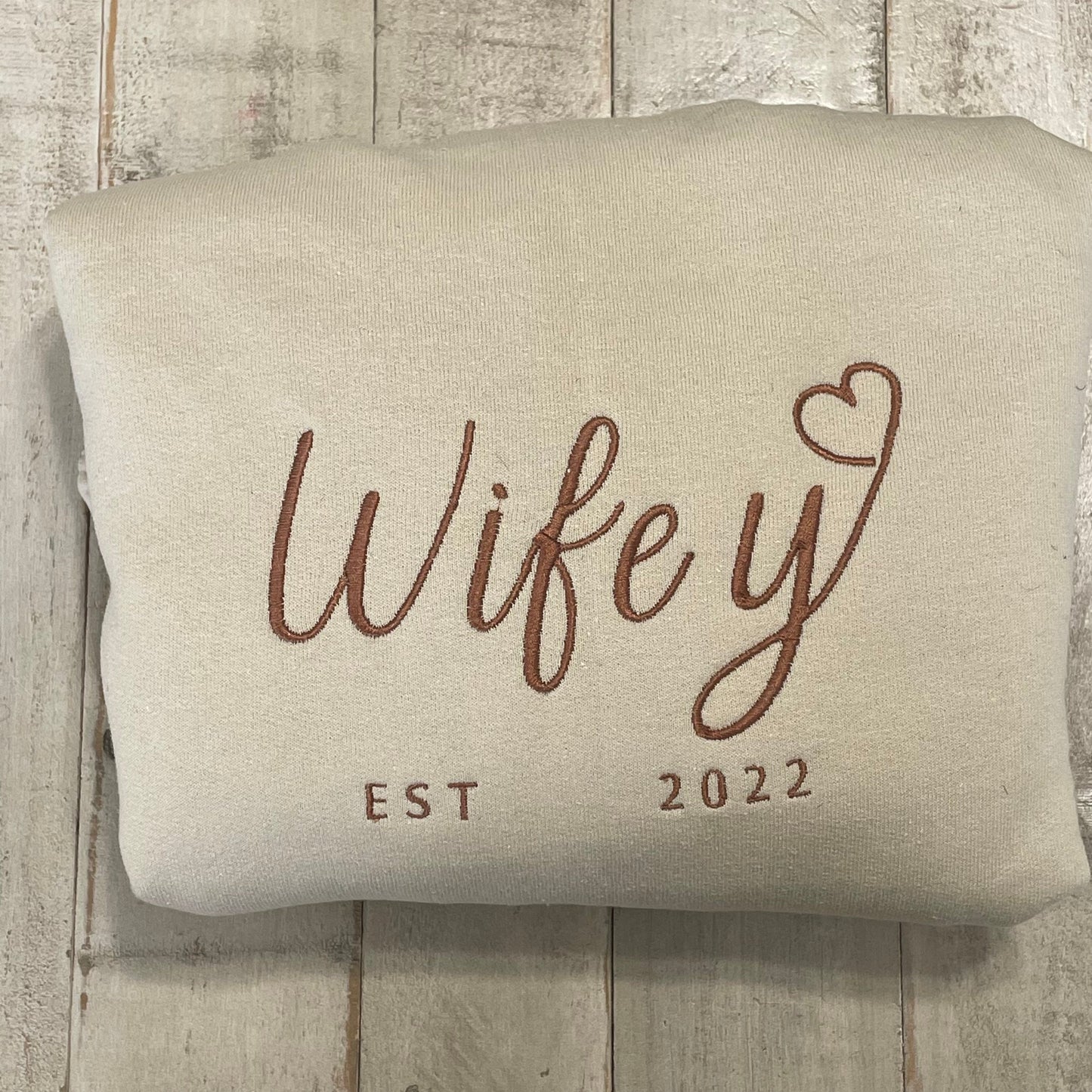 Wifey Sweatshirt - Bride Sweatshirt - Personalized Bride Gift - Embroidered Sweatshirt