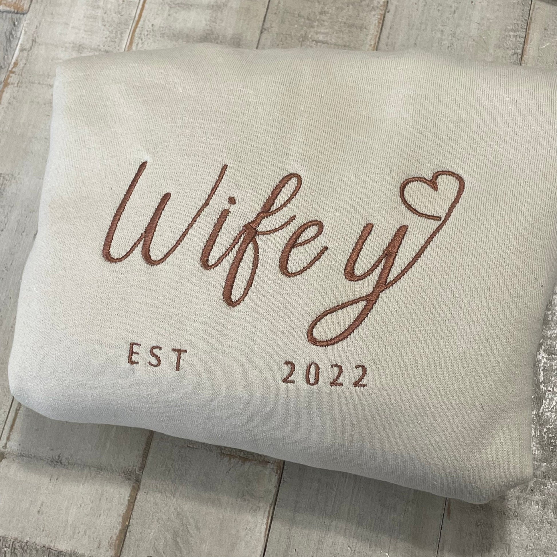 Wifey Sweatshirt - Bride Sweatshirt - Personalized Bride Gift - Embroidered Sweatshirt