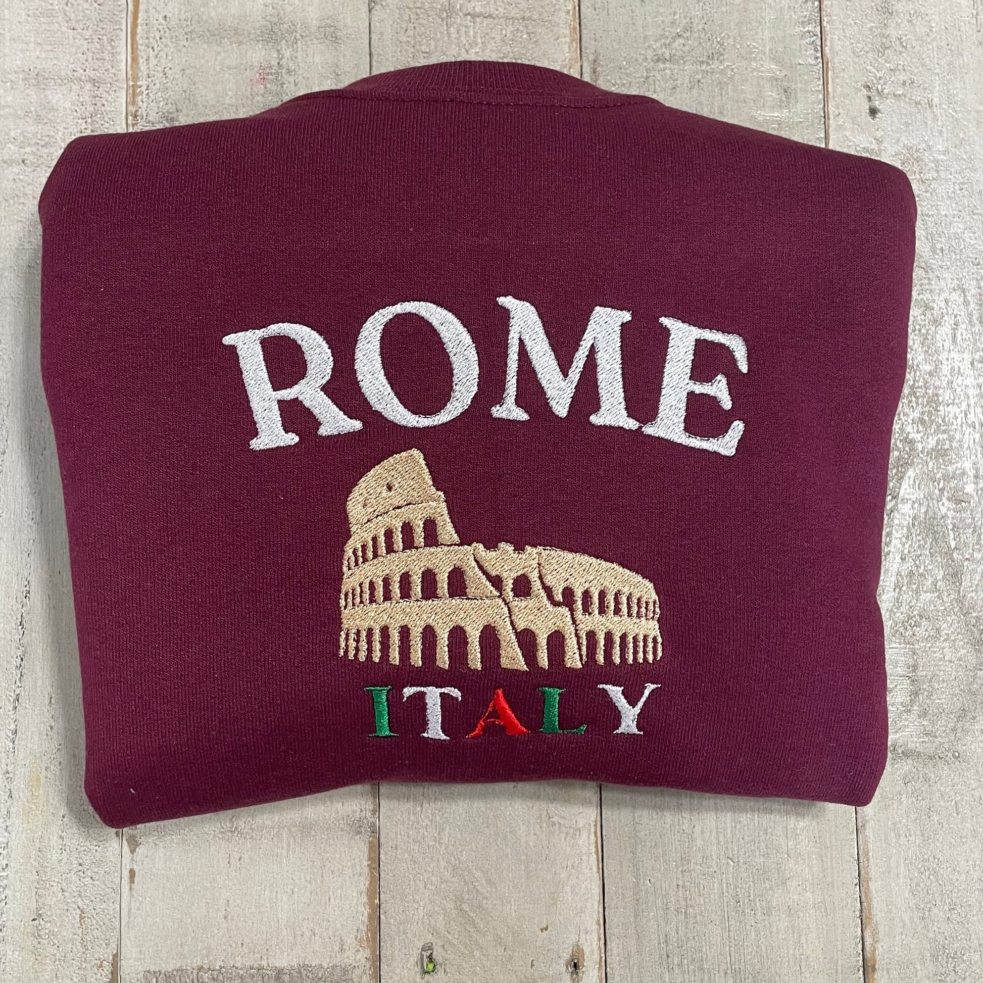 Rome Italy Embroidered Sweatshirt- Rome Travel Crewneck - More Colors Available