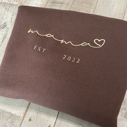 Mama Embroidered Sweatshirt -Baby Shower Sweatshirt - Mothers Gift- New Mom- Momma