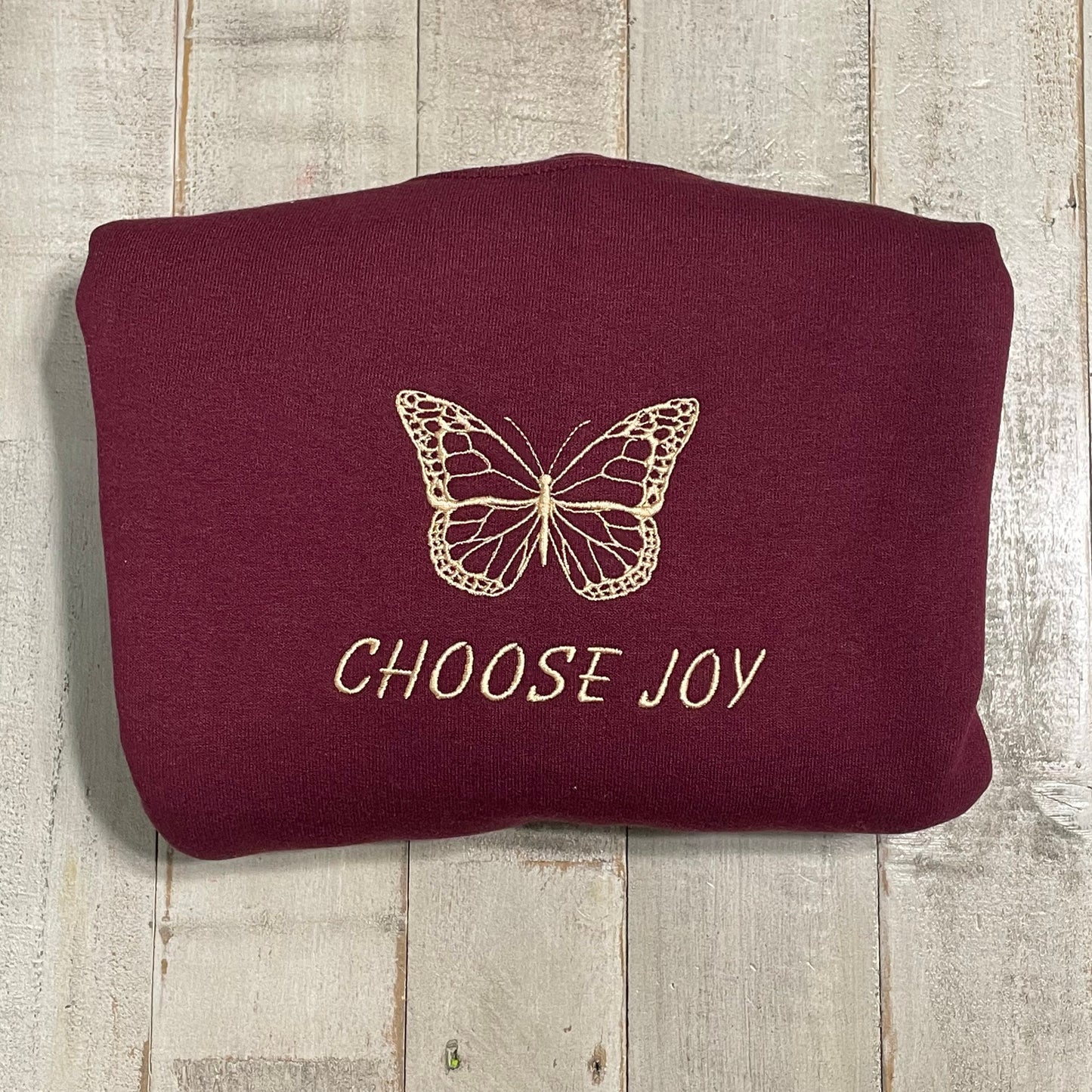 Embroidered Choose Joy, Butterfly Crewneck- Choose JoyCrewneck- Butterfly sweatshirts Cute Sweatshirt - Trendy Crewneck