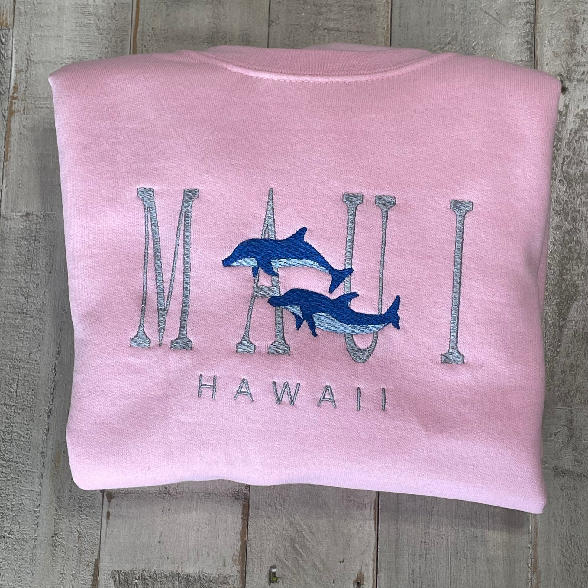 Maui Hawaii Embroidered Crewneck- Cute Sweatshirt - Trendy Crewneck