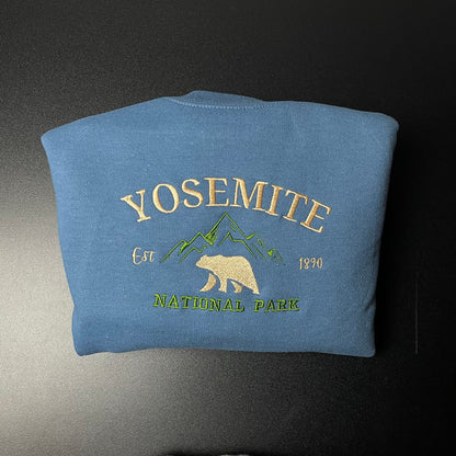 Yosemite National Park Embroidered Crewneck-embroidered Crewneck-National Park Sweatshirt
