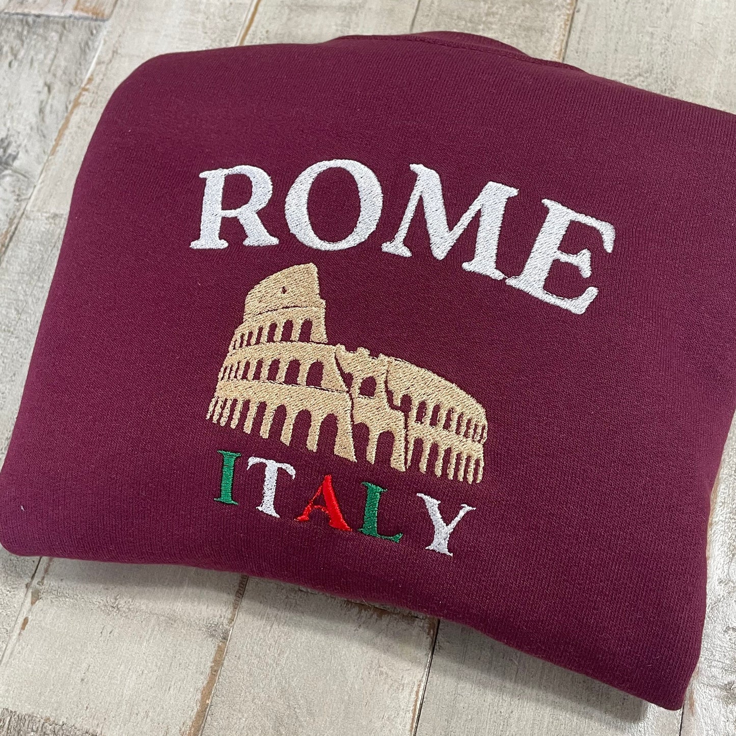 Rome Italy Embroidered Sweatshirt- Rome Travel Crewneck - More Colors Available