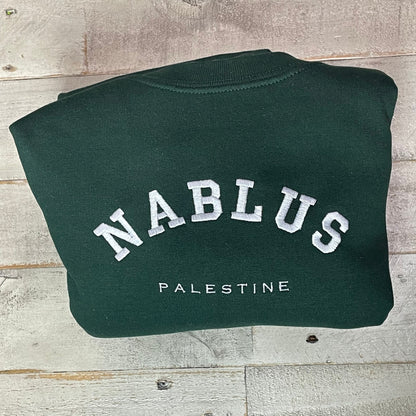 Nablus Palestine Embroidered Sweater - Palestinian Coordinates Shirt