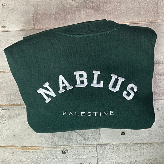 Nablus Palestine Embroidered Sweater - Palestinian Coordinates Shirt