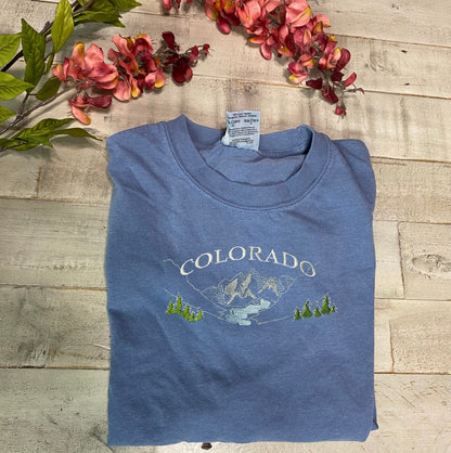 Comfort Colors® Colorado Embroidered T-Shirt, Colorado Tee, Colorado Mountain Unisex Tee