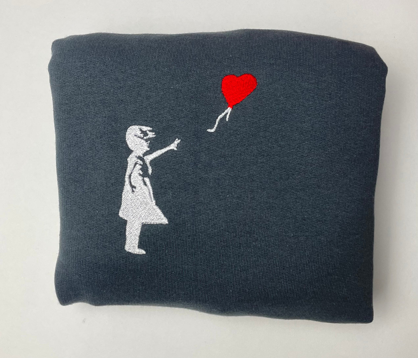 Banksy Girl with Ballon embroidered Sweatshirt / Banksy Art sweatshirt/ Banksy Sweatshirt