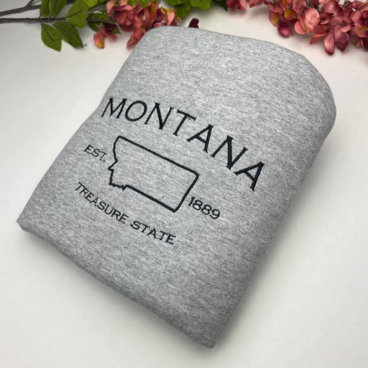 Montana Embroidered Sweatshirt- Montana T-Shirt and Sweatshirt