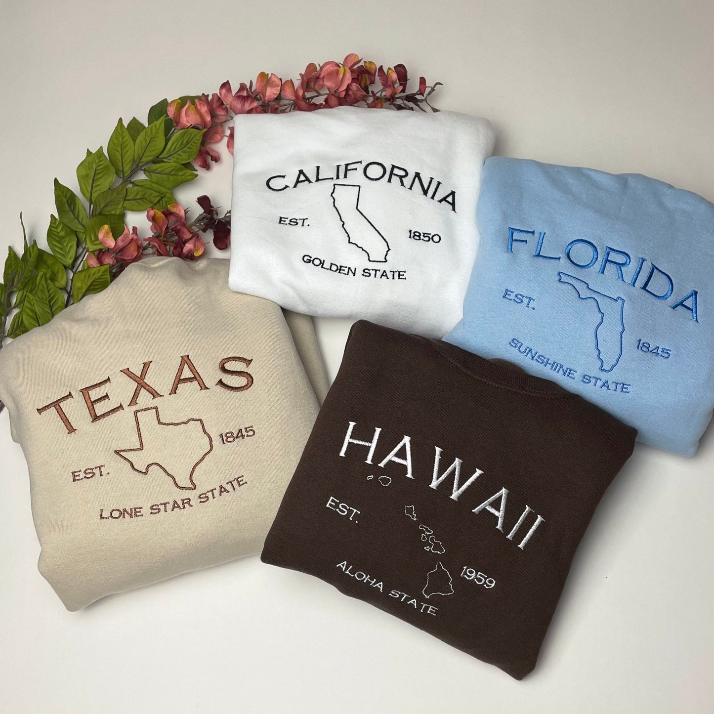 Iowa Embroidered Sweatshirt- Iowa T-Shirt and Sweatshirt - Hawkeye State