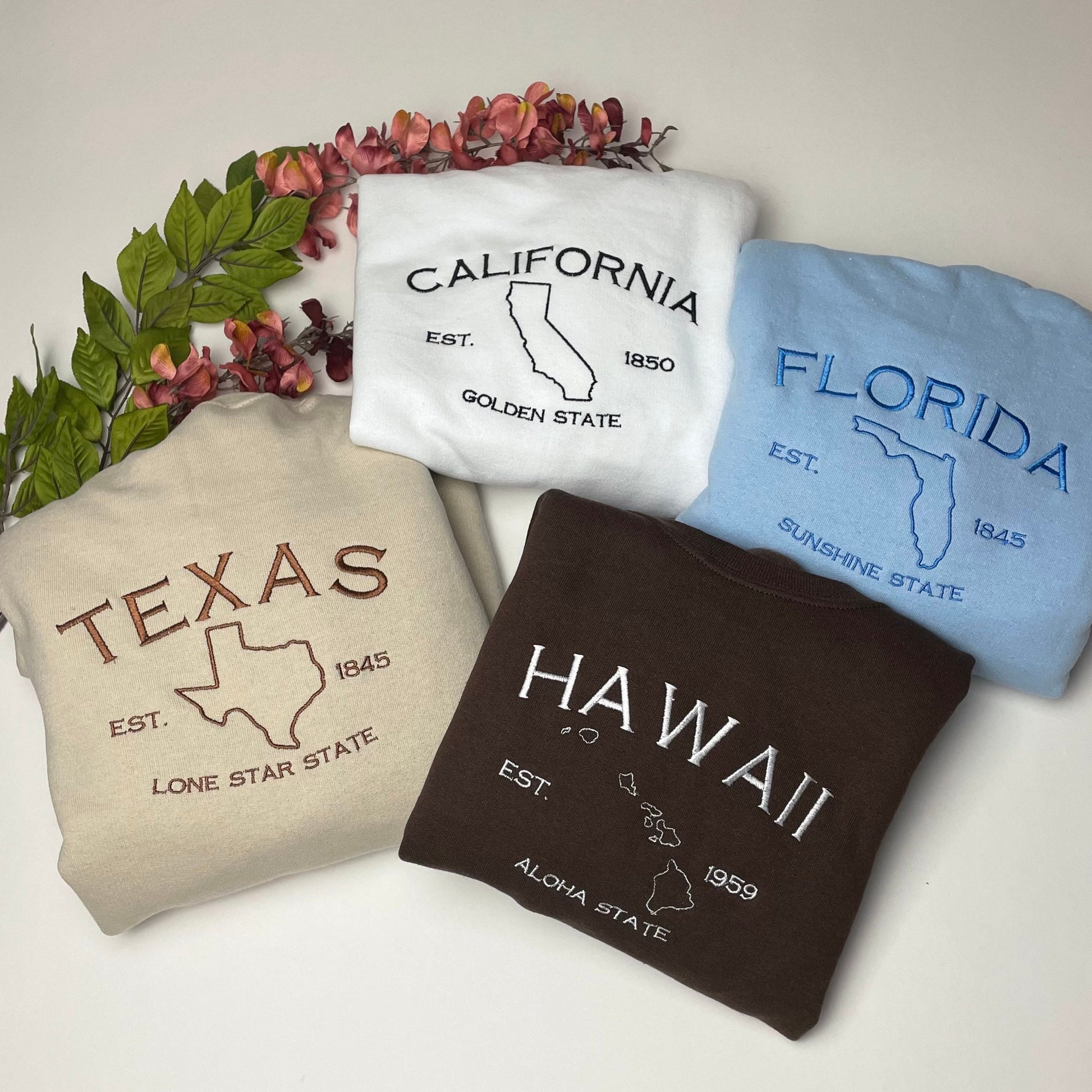 Iowa Embroidered Sweatshirt- Iowa T-Shirt and Sweatshirt - Hawkeye State