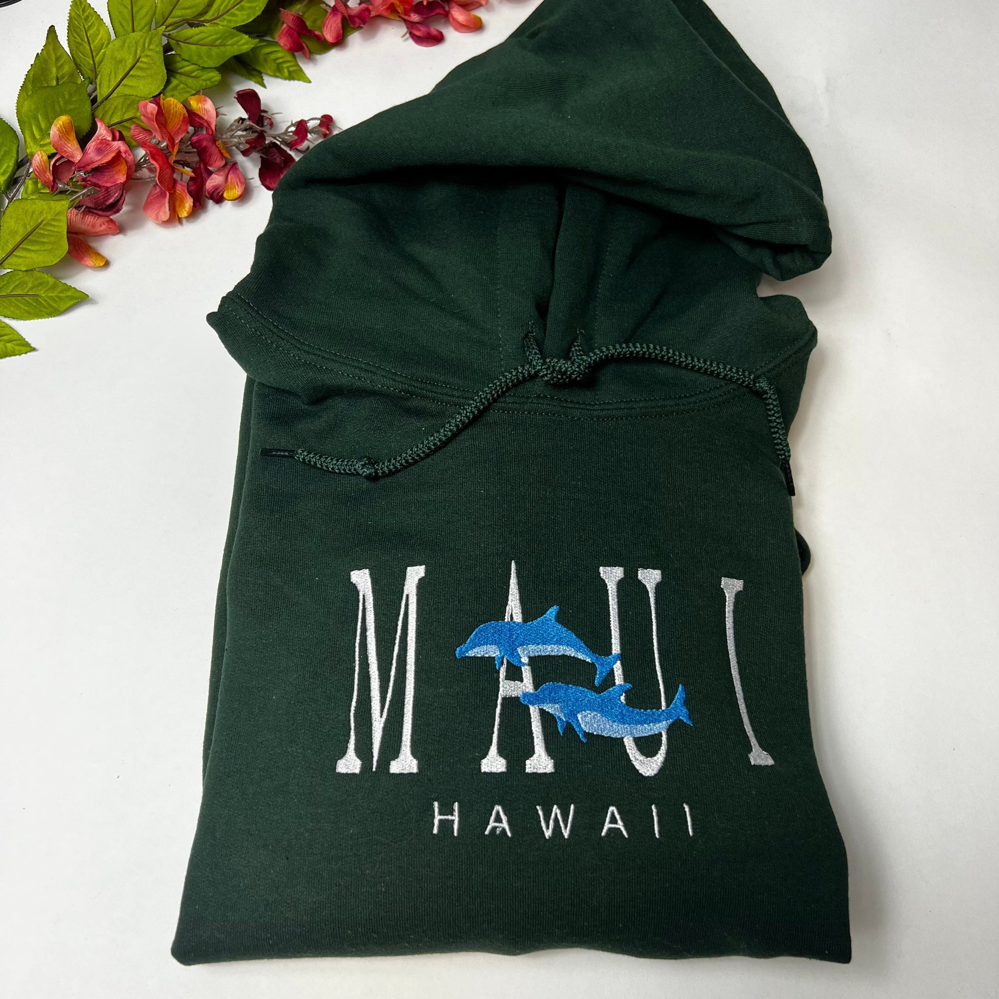 Maui Hawaii Embroidered Hoodie - Cute Hoodie - Trendy Embroidered Hoodie (HOODIE)