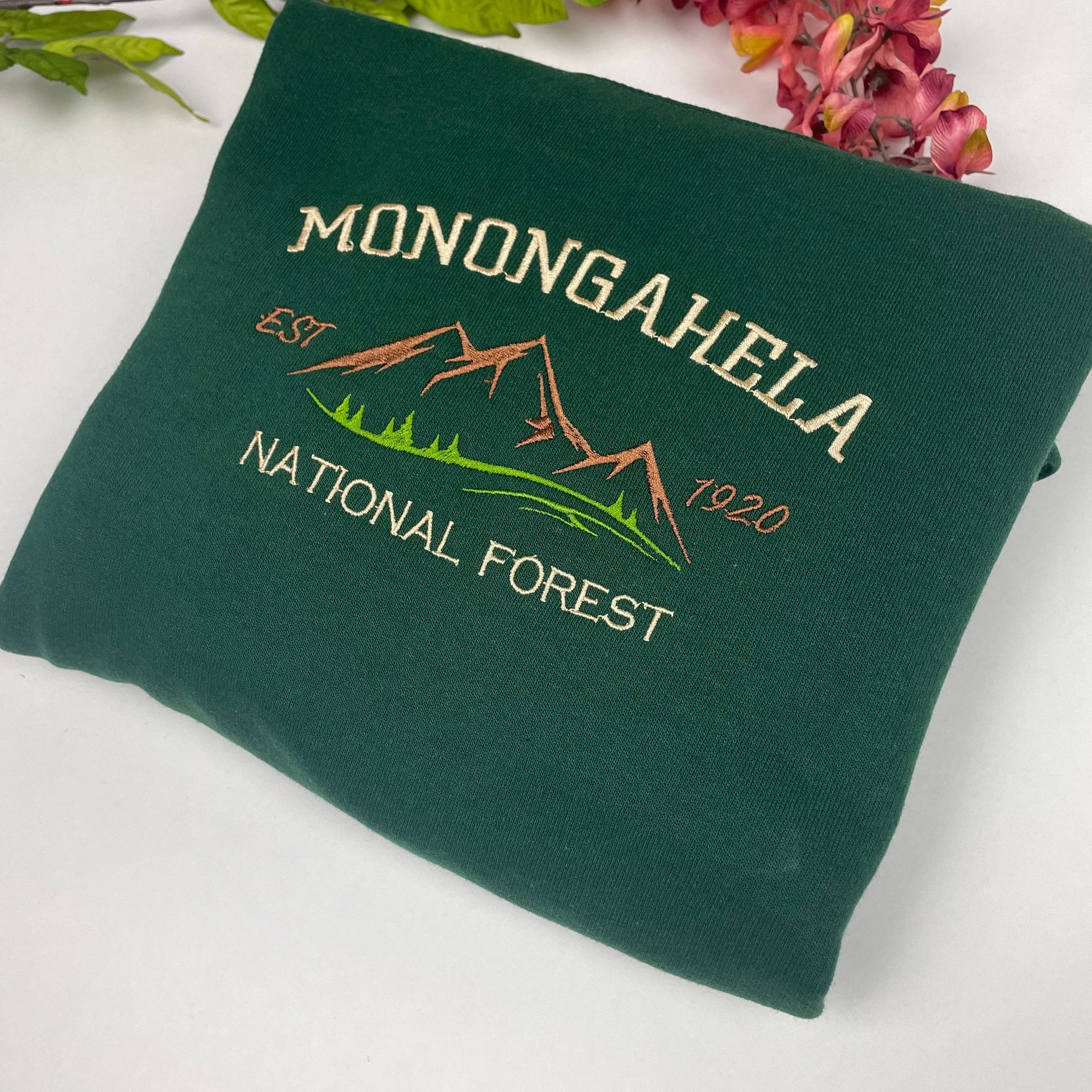 Monongahela National Forest Embroidered Crewneck-embroidered Crewneck-National Park Sweatshirt