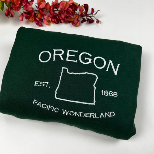 Oregon Embroidered Sweatshirt- Oregon T-Shirt and Sweatshirt - Portland(MAP)