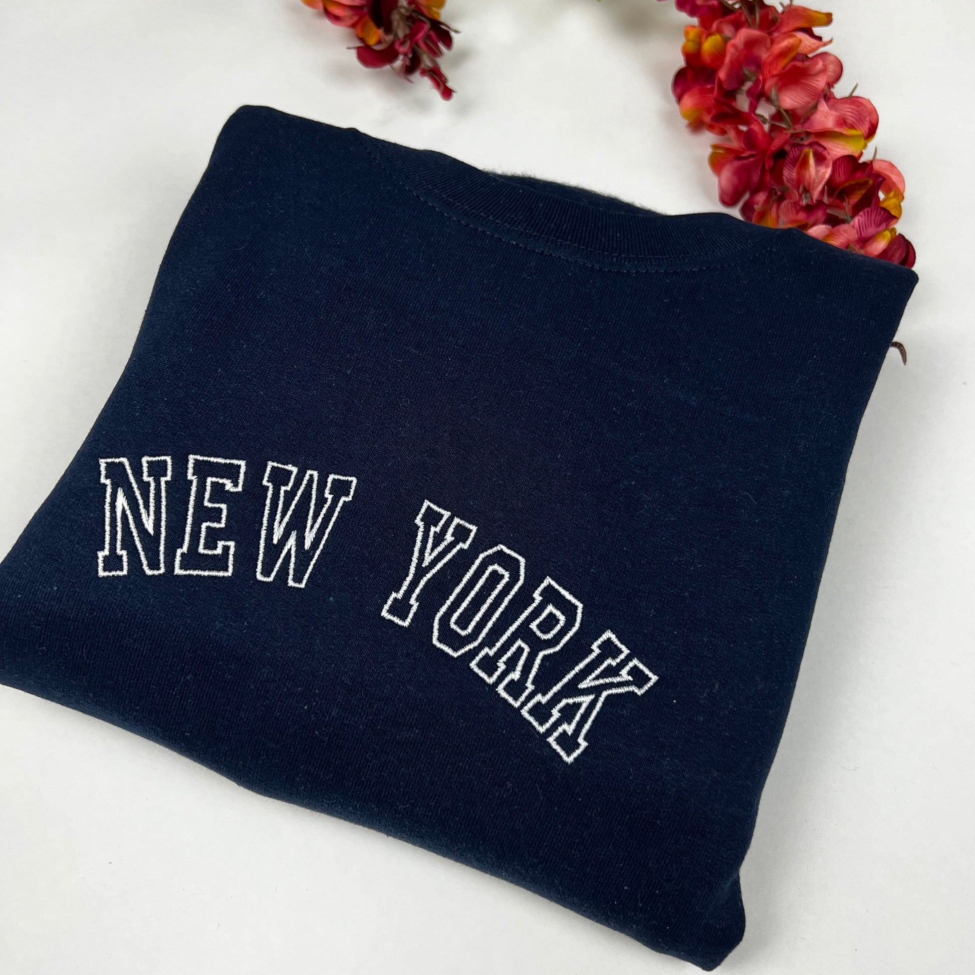 New York Embroidered Sweatshirt- New York Curry Crewneck - More Colors Available (outline)