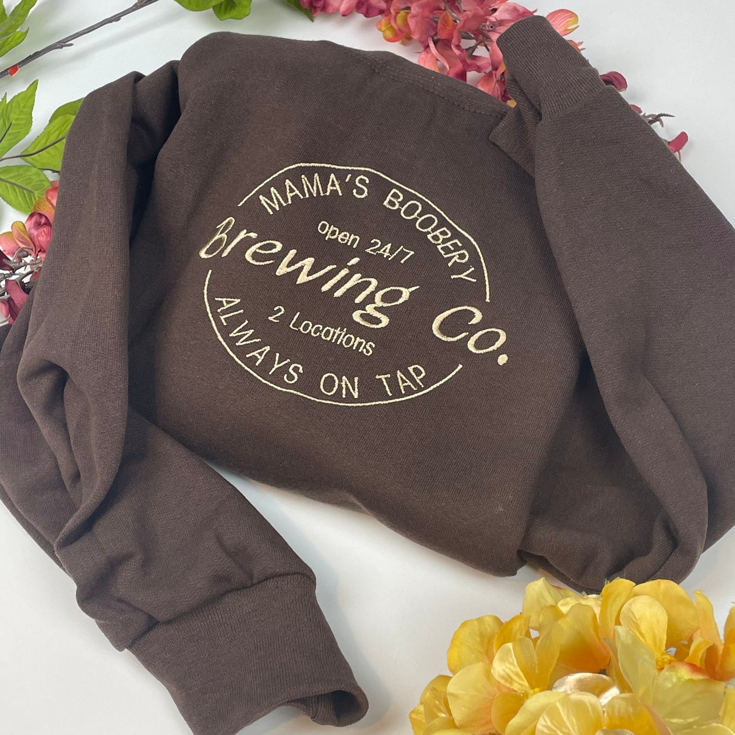 Mama’s Boobery Embroidered Sweatshirt,Breast Feeding Shirt Sweatshirt, Baby Shower Pullover, New Mom Sweatshirt Womens Shirts