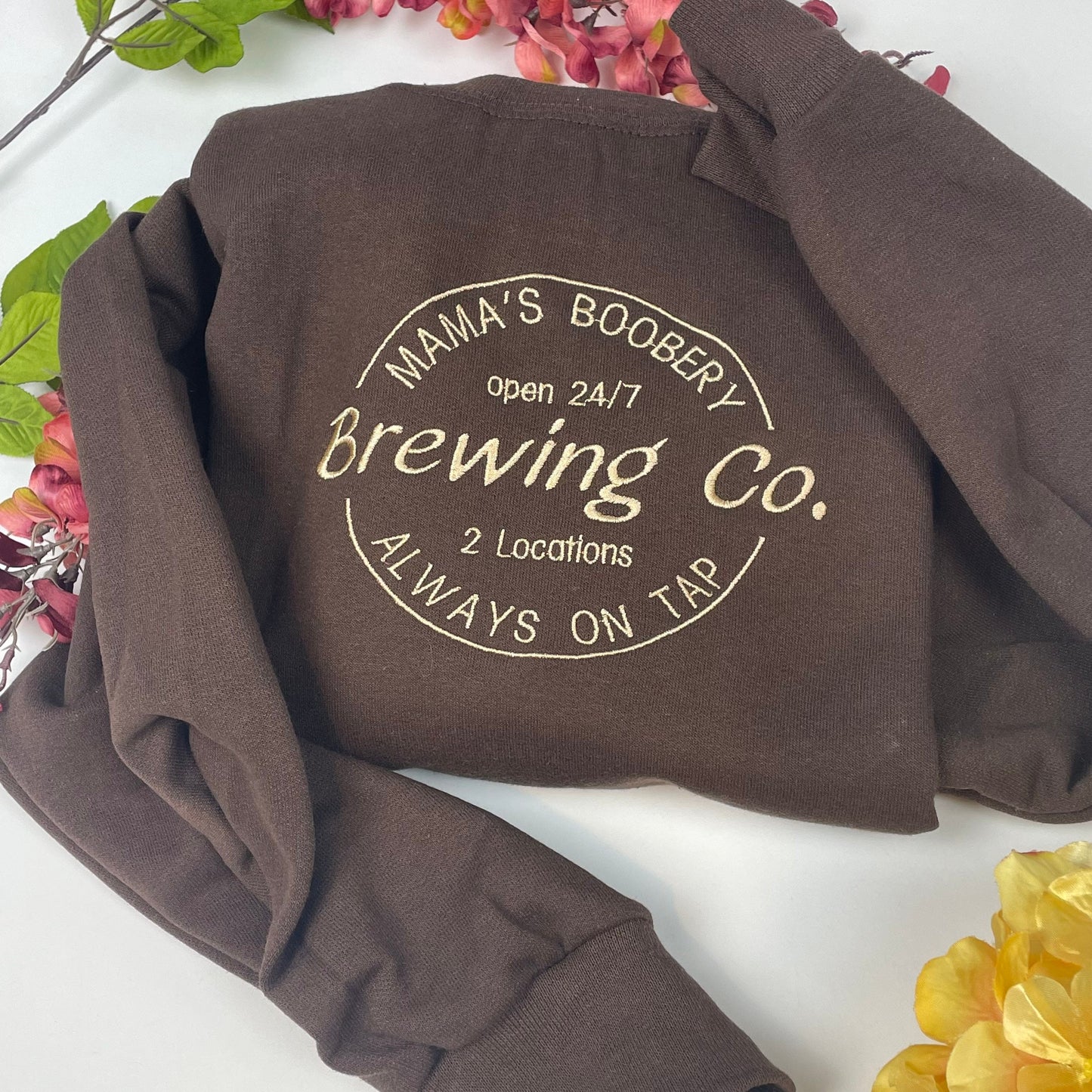 Mama’s Boobery Embroidered Sweatshirt,Breast Feeding Shirt Sweatshirt, Baby Shower Pullover, New Mom Sweatshirt Womens Shirts