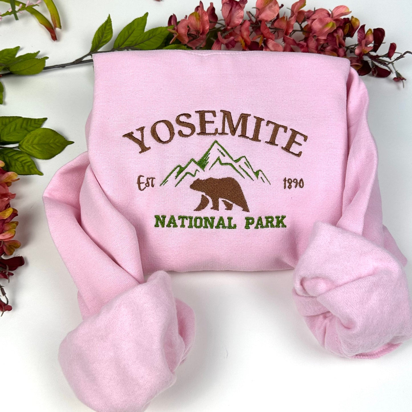 Yosemite National Park Embroidered Crewneck-embroidered Crewneck-National Park Sweatshirt