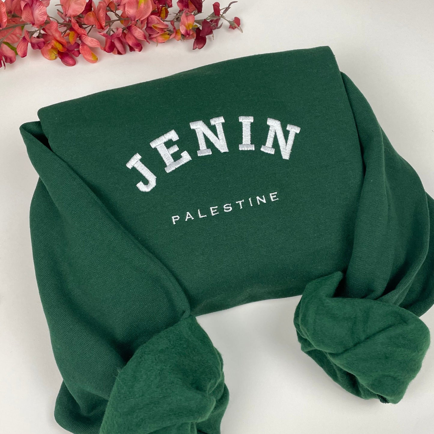 Jenin Palestine Embroidered Sweater - Palestinian Coordinates Shirt