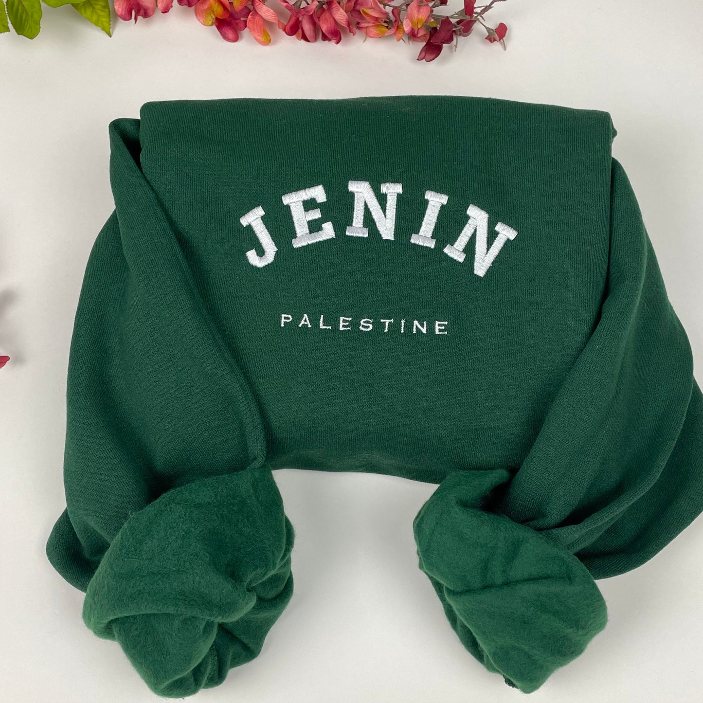 Jenin Palestine Embroidered Sweater - Palestinian Coordinates Shirt