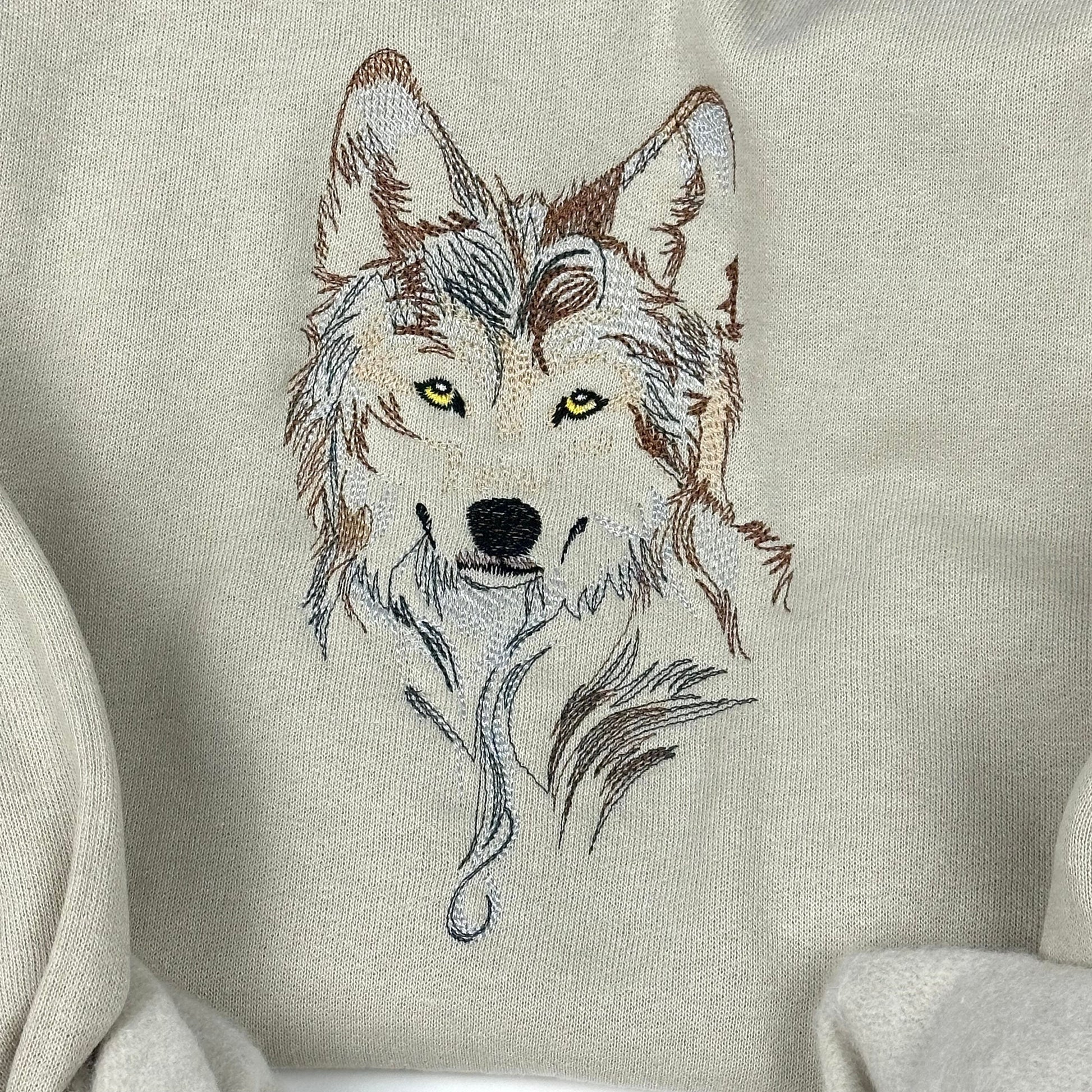 Wolf Embroidered Sweatshirt- Animal Lover Shirt -More Colors Available