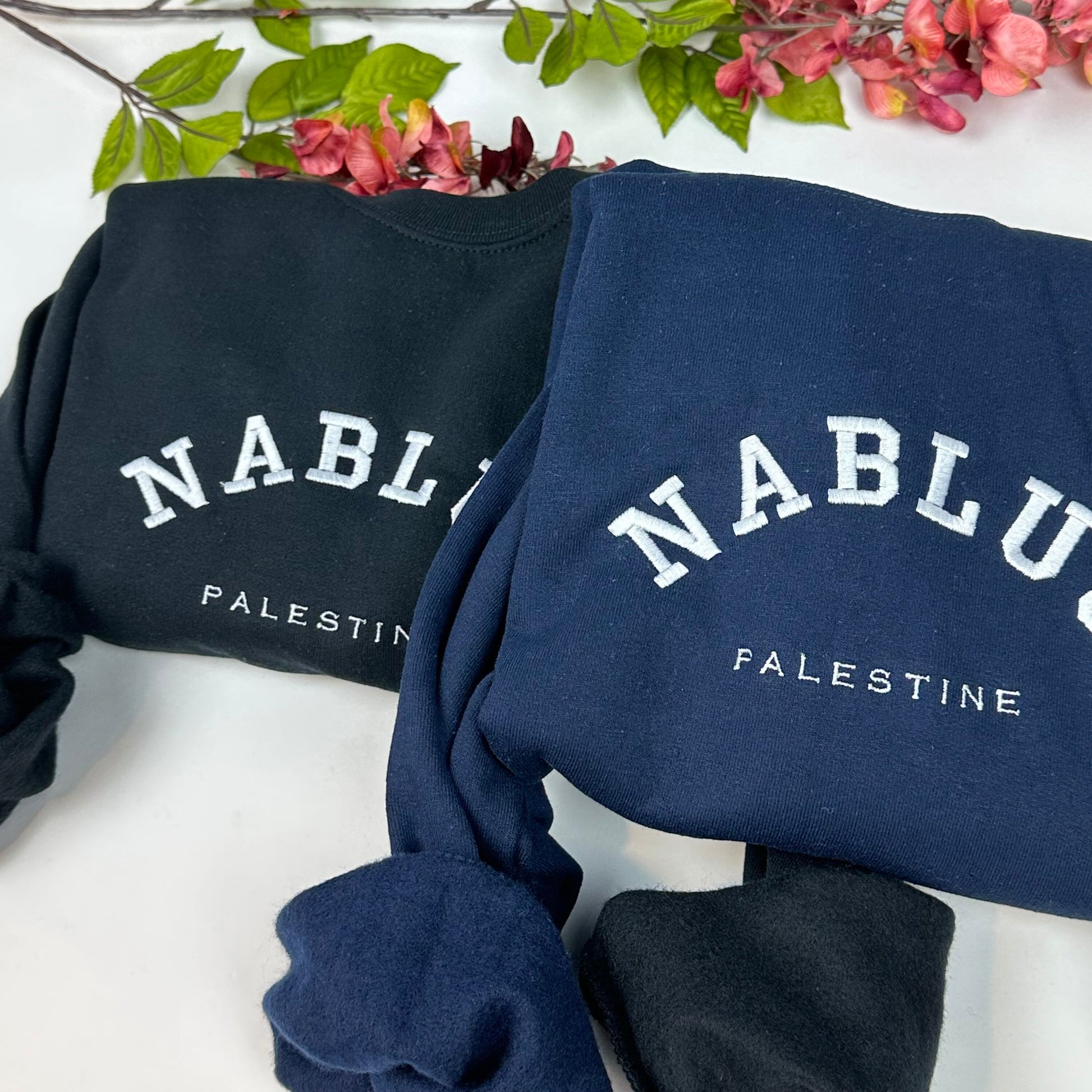 Nablus Palestine Embroidered Sweater - Palestinian Coordinates Shirt