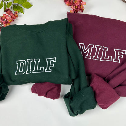 Milf Embroidered Crewneck- Milf Sweatshirt - Trendy Crewneck