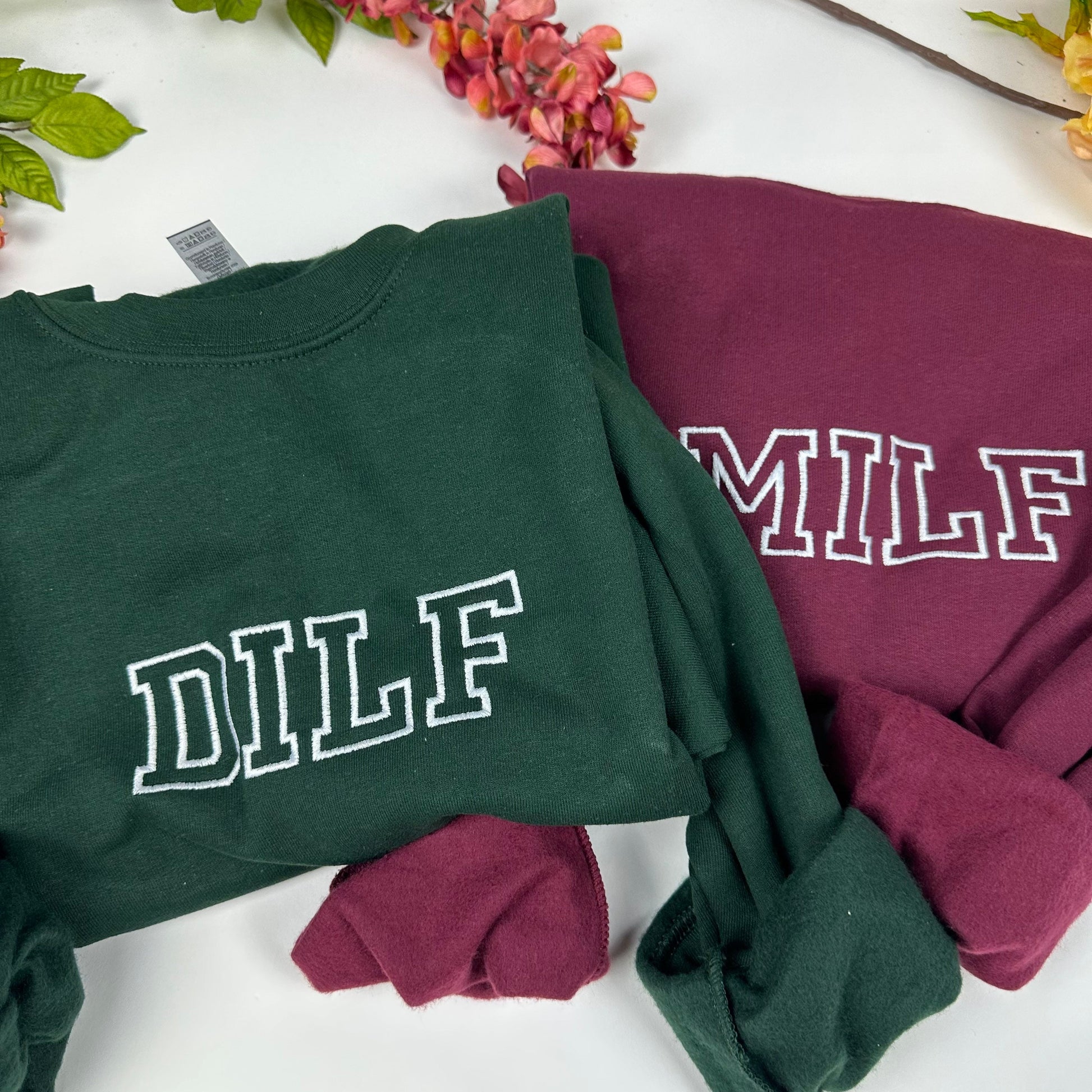 Milf Embroidered Crewneck- Milf Sweatshirt - Trendy Crewneck