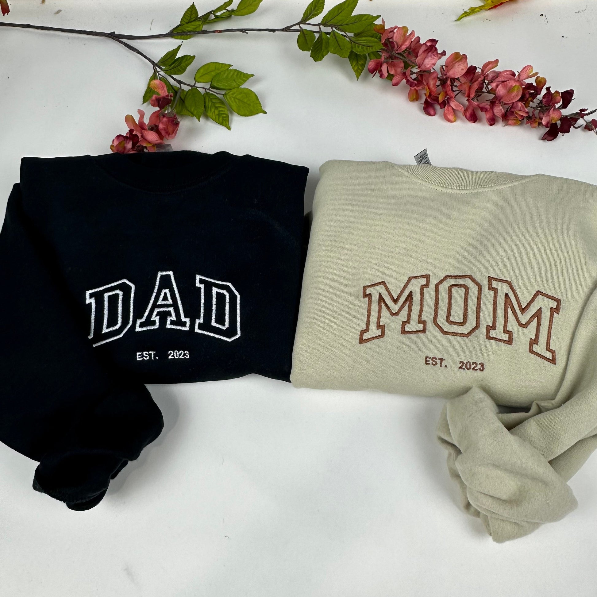 Mommy/Daddy Embroidered Crewneck Sweatshirt - Mother’s day Gift (Custom EST Date)