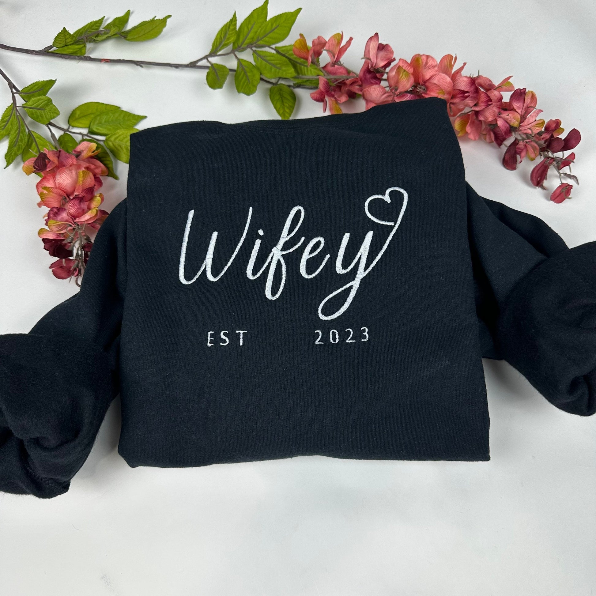 Wifey Sweatshirt - Bride Sweatshirt - Personalized Bride Gift - Embroidered Sweatshirt