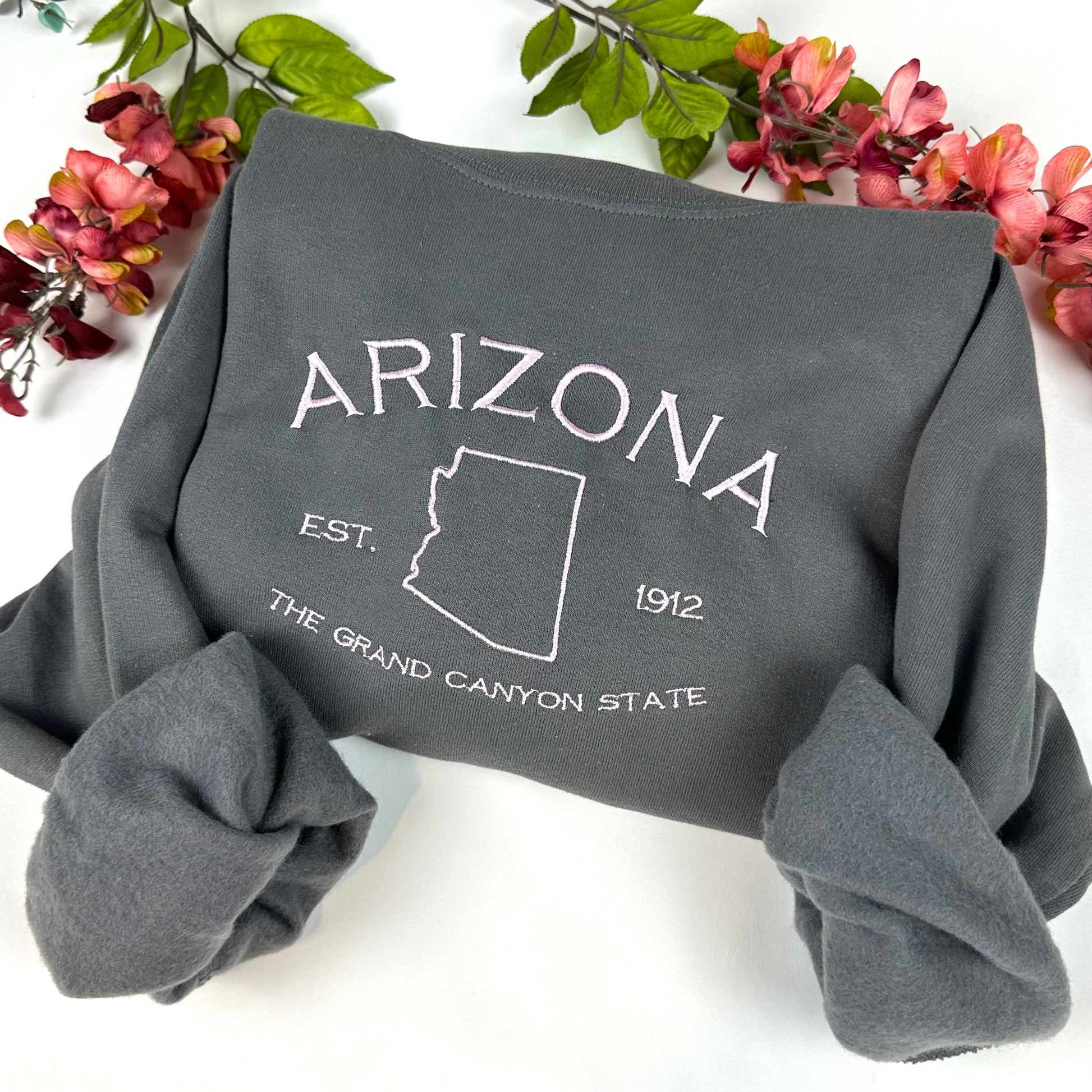 Arizona Embroidered Sweatshirt- Arizona T-Shirt and Sweatshirt