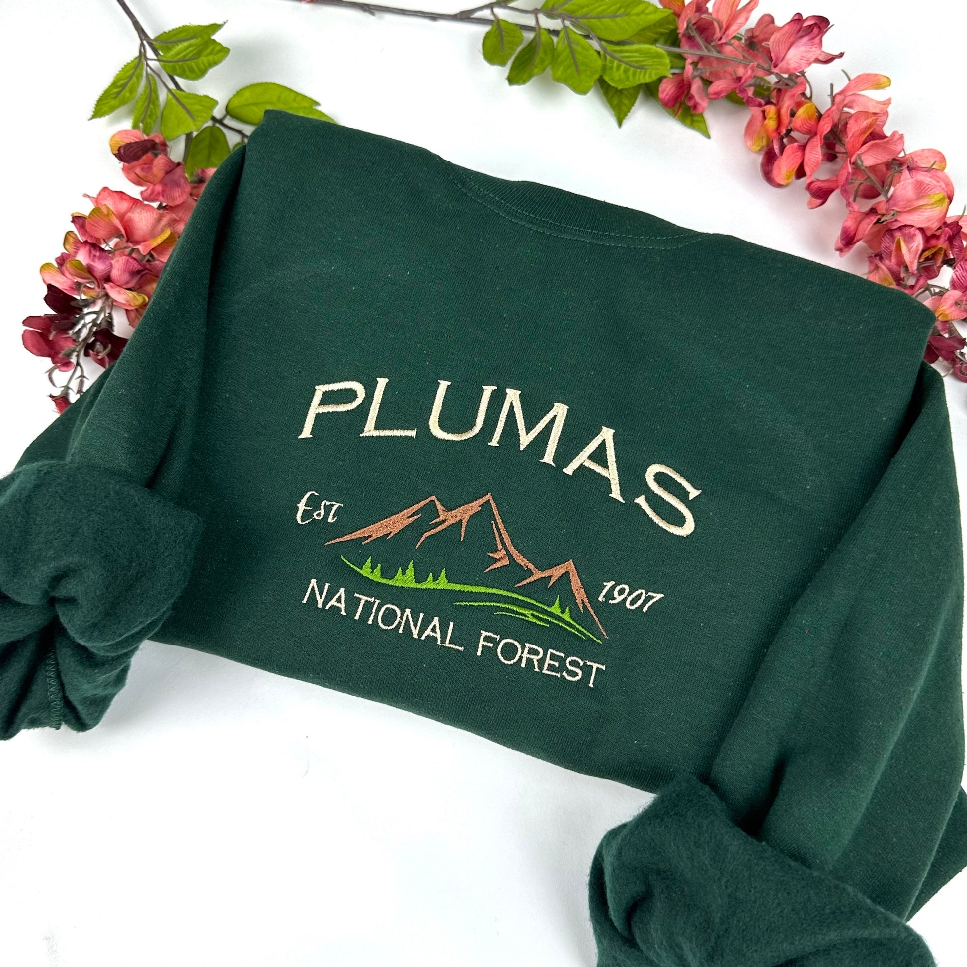 Plumas National Park Embroidered Crewneck Sweatshirt