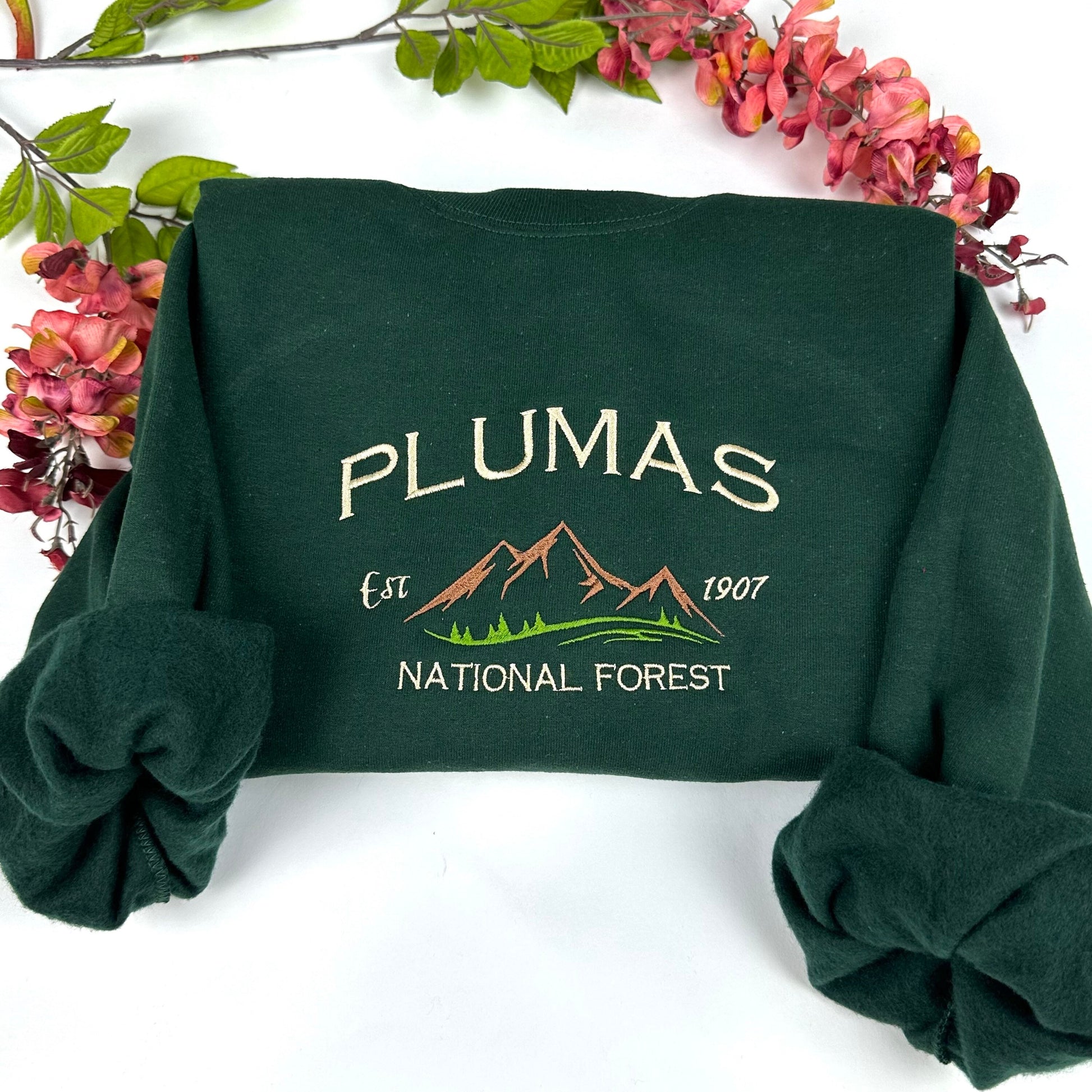 Plumas National Park Embroidered Crewneck Sweatshirt