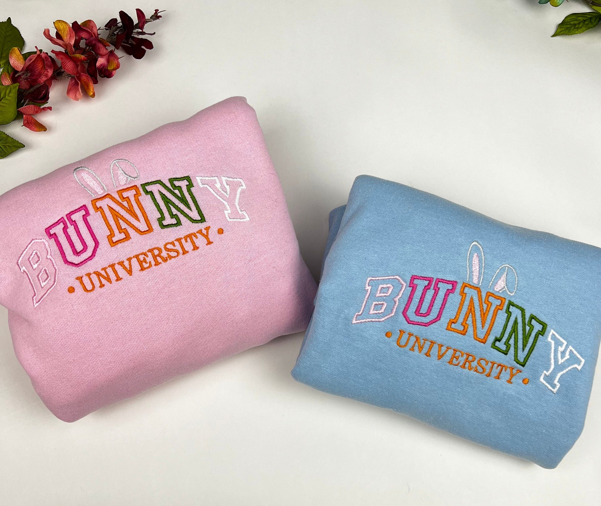 Easter Embroidered Sweatshirt- Easter Shirt- Easter Bunny Sweatshirt