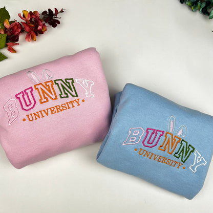 Easter Embroidered Sweatshirt- Easter Shirt- Easter Bunny Sweatshirt