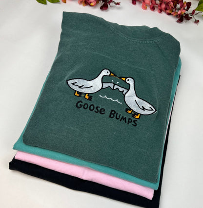 Goose T-shirt- Goose Embroidered T-shirt- Funny GooseBumps- Comfort Colors
