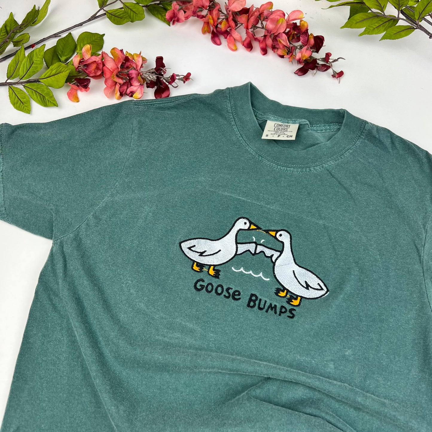 Goose T-shirt- Goose Embroidered T-shirt- Funny GooseBumps- Comfort Colors