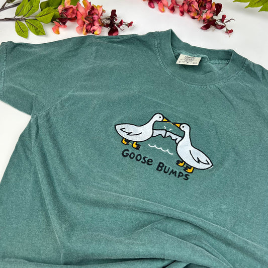 Goose T-shirt- Goose Embroidered T-shirt- Funny GooseBumps- Comfort Colors