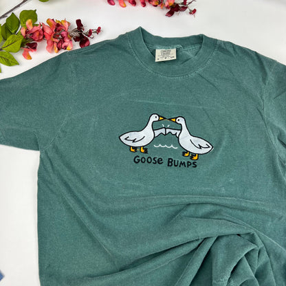 Goose T-shirt- Goose Embroidered T-shirt- Funny GooseBumps- Comfort Colors