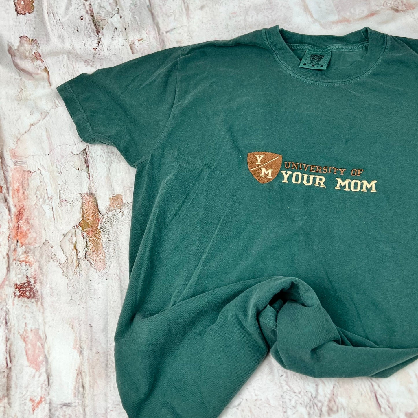 University of Your Mom Embroidered T Shirt- Unisex T-Shirt (Y/M T shirt)