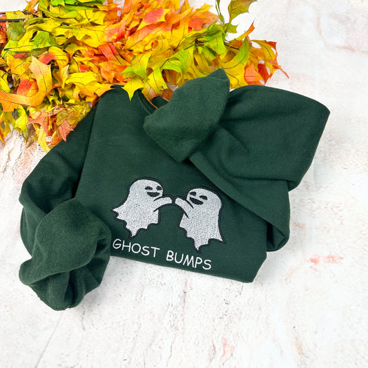 Halloween Embroidered Sweatshirt- Unisex Sweatshirt - (Ghost Bumps)