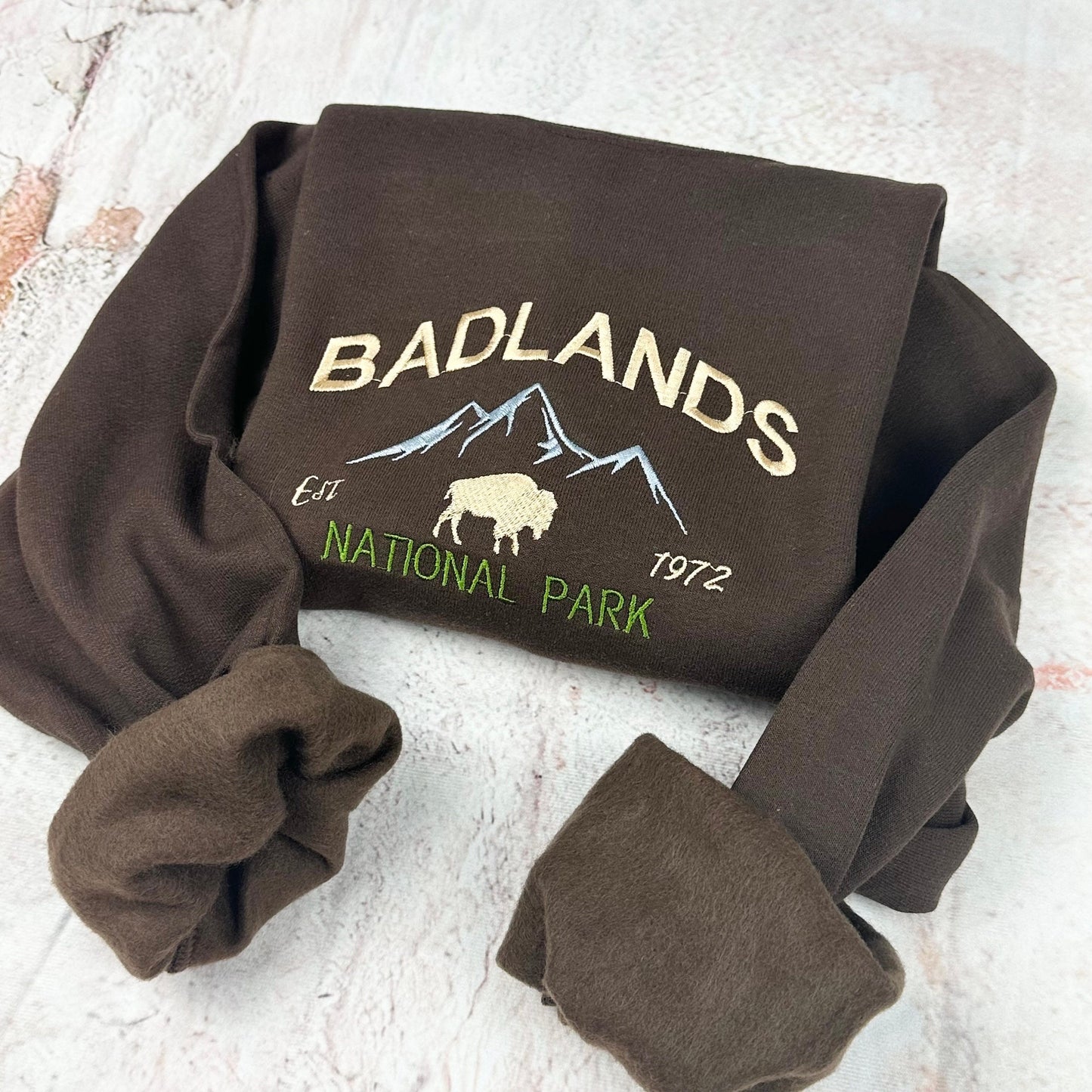 Badlands National Park Embroidered Crewneck Sweatshirt
