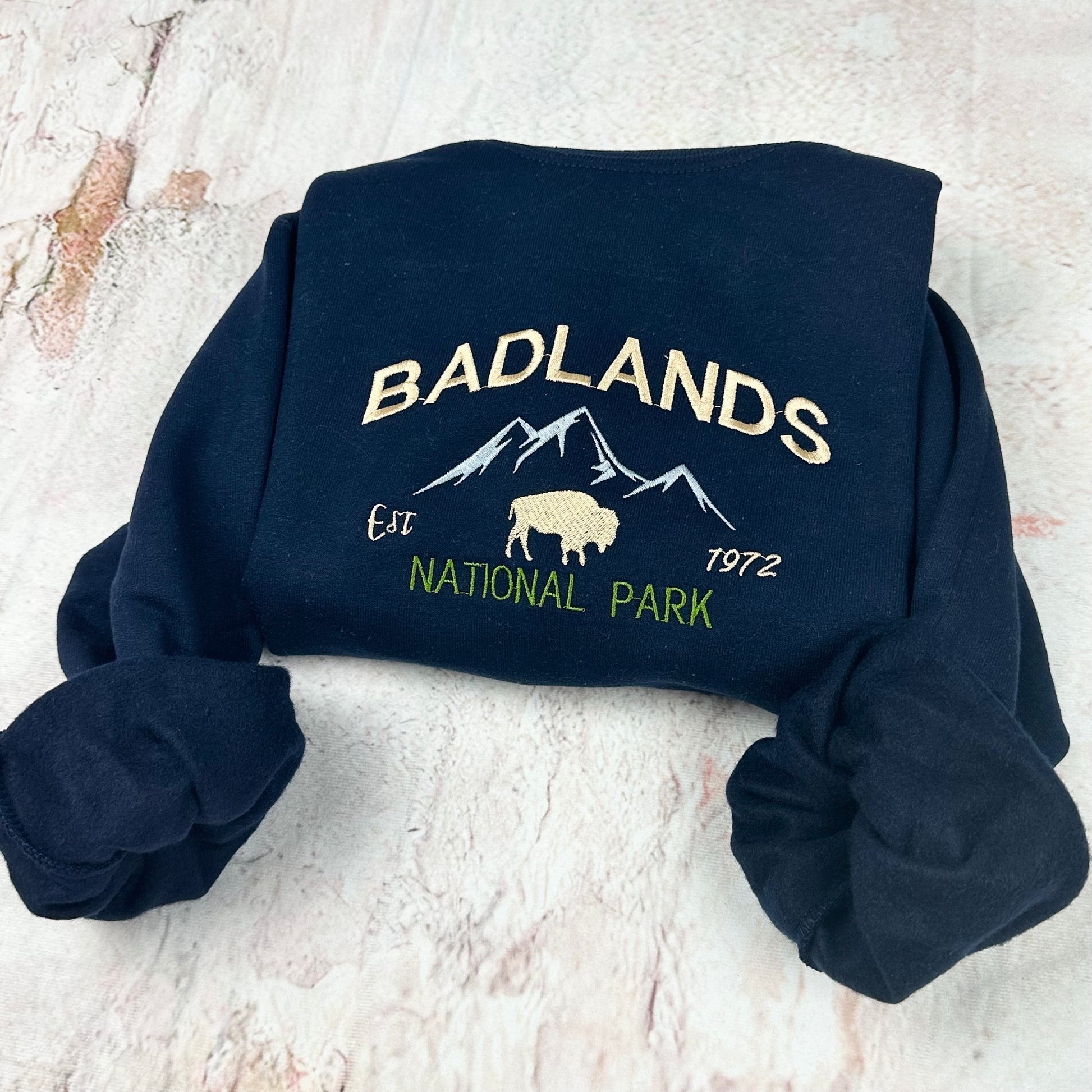 Badlands National Park Embroidered Crewneck Sweatshirt