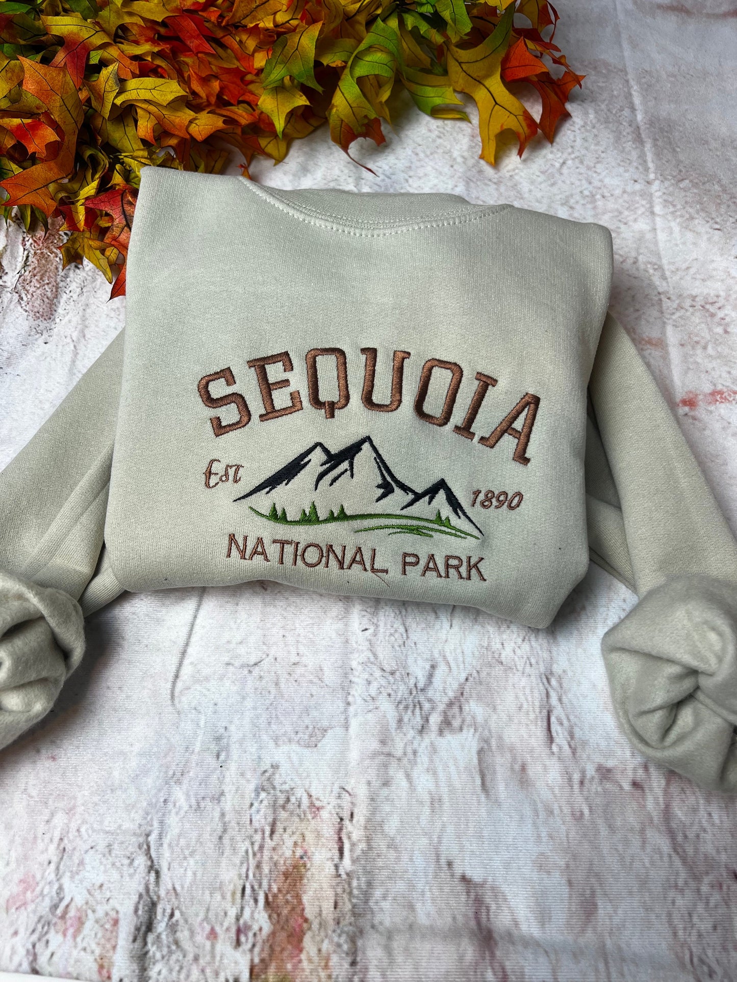 Sequoia National Park Embroidered Crewneck-embroidered Crewneck-National Park Sweatshirt