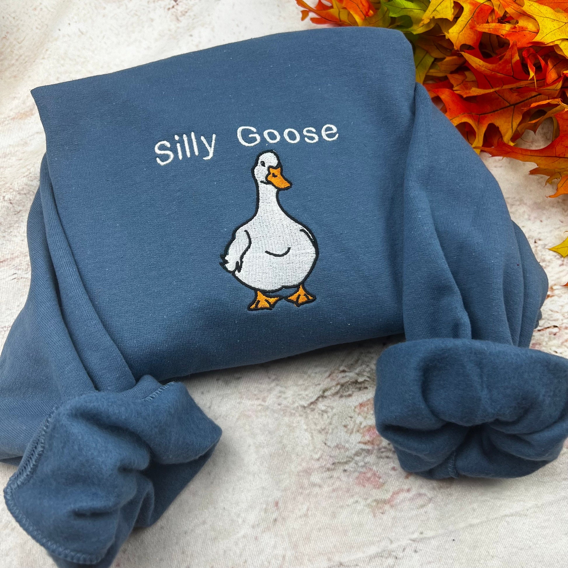 Silly Goose Embroidered sweatshirt t-shirt- Goose Embroidered T-shirt- Funny shirt- Comfort colors T-shirt And Sweatshirt