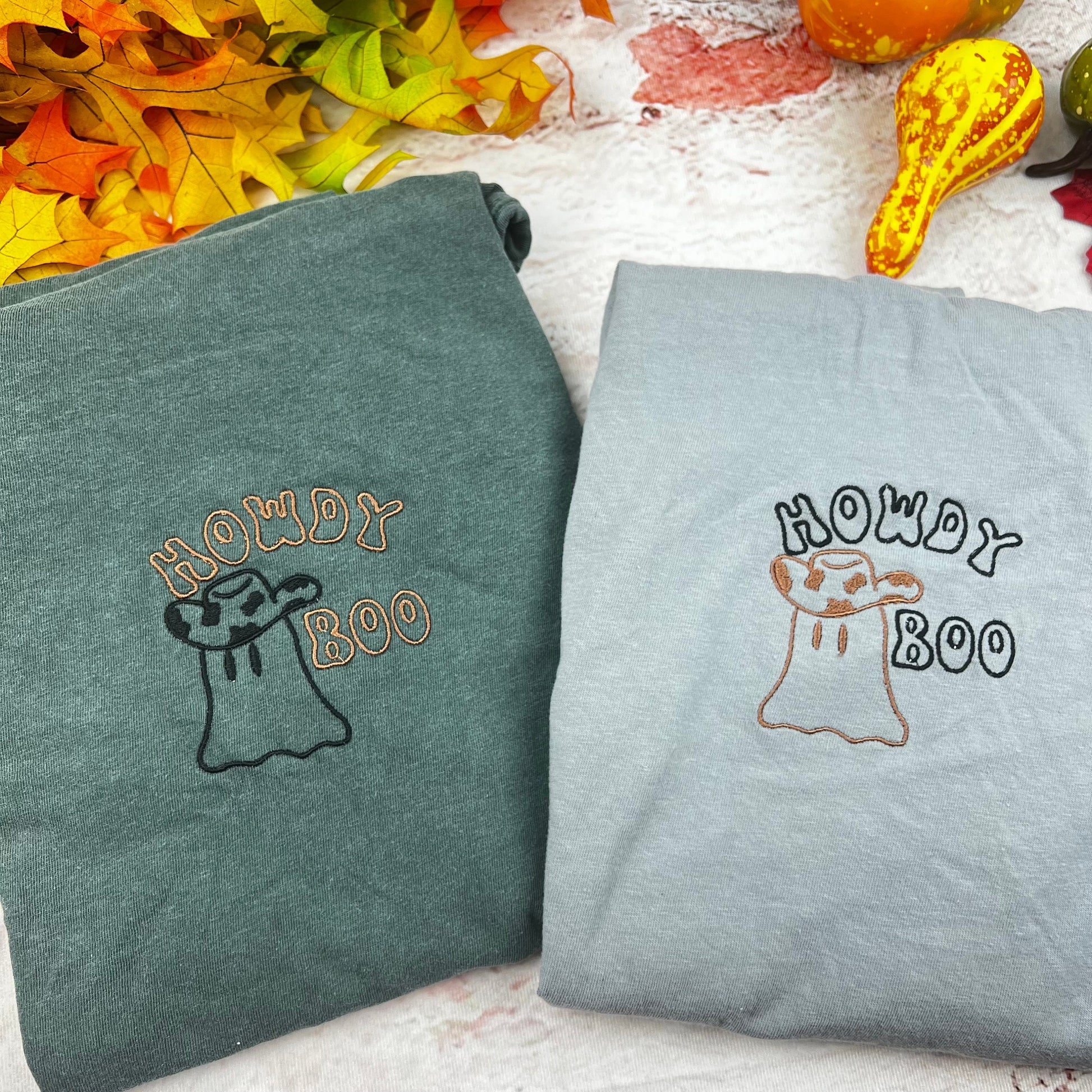 Cowboy Ghost Embroidered tee - Embroidered T-shirt- Funny shirt- Halloween Ghost Comfort colors T-shirt